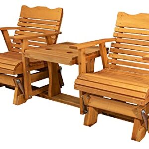 Kilmer Creek Rustic Finished 6' Cedar Porch Settee Glider, Amish Crafted