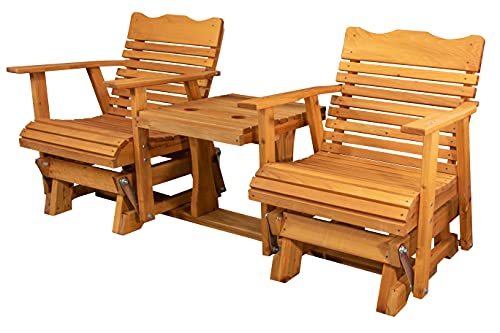 Kilmer Creek Rustic Finished 6' Cedar Porch Settee Glider, Amish Crafted