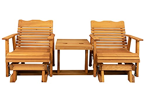 Kilmer Creek Rustic Finished 6' Cedar Porch Settee Glider, Amish Crafted