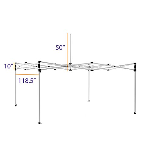 Impact Canopy 10' x 10' Pop-Up Canopy Tent Frame, Replacement Powder-Coated Lightweight Steel Frame with Dust Cover