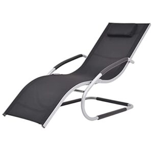 ckioict sun lounger,leisure chairs,outdoor pool furniture,suitable for other outdoor living space, pool deck, garden, patio, patio with pillow aluminum and textilene black