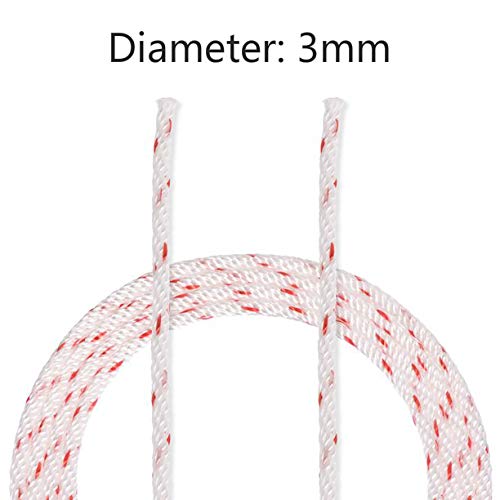 Newflager 3 Pieces Starter Handle with Recoil Starter Rope 10-Meter (Diameter: 3.0mm) Pull Cord for Lawn Mower Chainsaw Trimmer Edger Brush Cutter Engine Parts