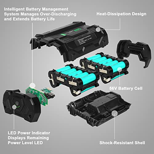 56V 3000mAh Replacement Battery for EGO 56V BA2800 BA4200 BA1400, 3.0Ah Lithium Ion Battery Compatible with All Power 56V CS1604 CS1804 CS1403 HT2400 LB6504 LB5804 LB6500 LB4800 HTA2000 PH1400 Tools