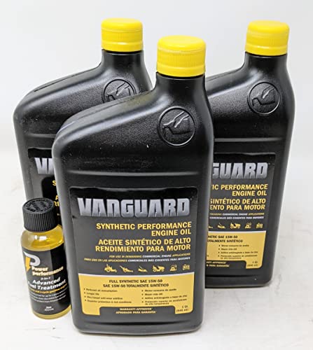 Briggs & Stratton 3-Pack 100169 15W-50 Quarts Full Synthetic Vanguard Engine Oil and Fuel Treatment