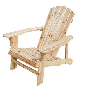 lokatse home outdoor natural wood adirondack classic chair for patio