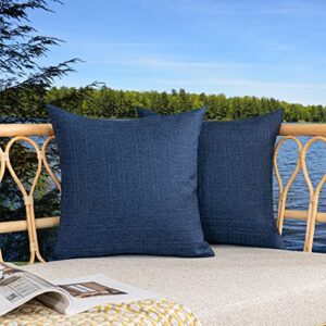 kevin textile pack of 2 outdoor waterproof pillow covers throw pillow covers decorative pillowcases classic checkered pillow cases for sofa couch patio garden 24×24 inch, blue