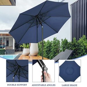 Sunoutife Patio Umbrella, 11FT Outdoor Table Umbrella for Yard Garden Pool Market with Tilt Adjustment, Easy Crank, 8 Ribs, Pole Diameter 1.89“