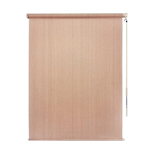 HTTMT- 8'W x 8'L Roller Shade Blind Roll up w/Crank for Deck Porch Balcony Patio Light Filter [P/N: ET-KLB-HT8*8-Beige]