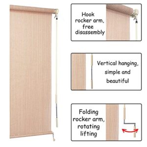 HTTMT- 8'W x 8'L Roller Shade Blind Roll up w/Crank for Deck Porch Balcony Patio Light Filter [P/N: ET-KLB-HT8*8-Beige]