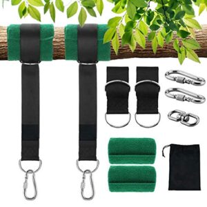 tree swing hanging straps kit 10ft, mtzrfll heavy duty hammock straps with carabiner and spinner, holds 2200 lbs, perfect for hammocks and any swings, easy to carry and install