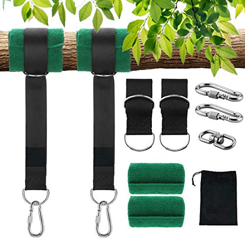 Tree Swing Hanging Straps Kit 10ft, MTZRFLL Heavy Duty Hammock Straps with Carabiner and Spinner, Holds 2200 lbs, Perfect for Hammocks and Any Swings, Easy to Carry and Install