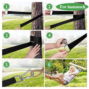 Tree Swing Hanging Straps Kit 10ft, MTZRFLL Heavy Duty Hammock Straps with Carabiner and Spinner, Holds 2200 lbs, Perfect for Hammocks and Any Swings, Easy to Carry and Install