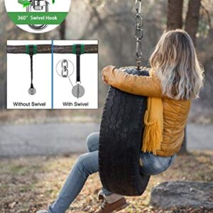 Tree Swing Hanging Straps Kit 10ft, MTZRFLL Heavy Duty Hammock Straps with Carabiner and Spinner, Holds 2200 lbs, Perfect for Hammocks and Any Swings, Easy to Carry and Install