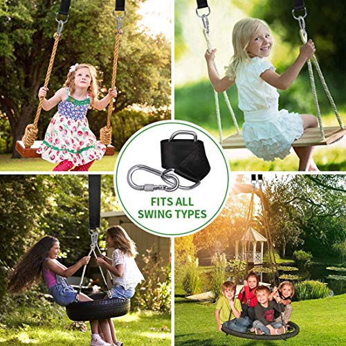 Tree Swing Hanging Straps Kit 10ft, MTZRFLL Heavy Duty Hammock Straps with Carabiner and Spinner, Holds 2200 lbs, Perfect for Hammocks and Any Swings, Easy to Carry and Install