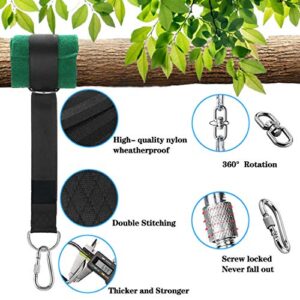 Tree Swing Hanging Straps Kit 10ft, MTZRFLL Heavy Duty Hammock Straps with Carabiner and Spinner, Holds 2200 lbs, Perfect for Hammocks and Any Swings, Easy to Carry and Install