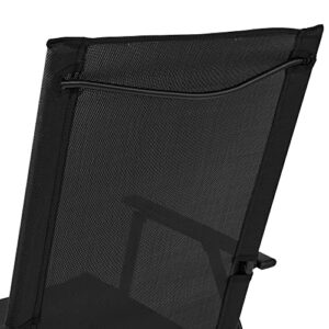 RAYTIK Square Set of 2 Outdoor Patio Steel Sling Folding Chair, Black