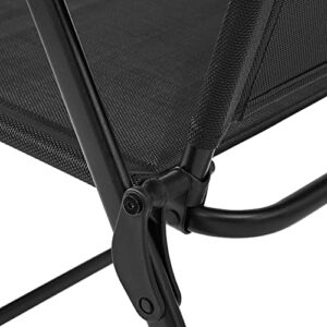 RAYTIK Square Set of 2 Outdoor Patio Steel Sling Folding Chair, Black