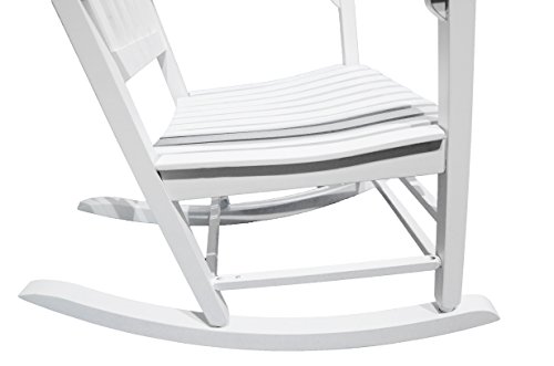 XINYUN Rocking Chair Wooden Frame Chair Indoor and Outdoor Fade Resistant Rocker with 350lbs Weight Capacity All Weather Porch Rocker for Garden Lawn Balcony Backyard and Patio Porch 1 White