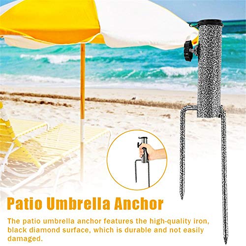 Rayberro Beach Umbrella Anchor Sand Stainless Steel Sand Anchor for Umbrella Grass Ground Stake Holder Spike In Ground Umbrella Base Fit for Caliber 1.1-1.4inch