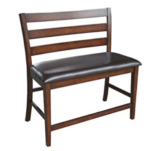 Intercon Kona Ladder Back Bench with PU Seat, 24"