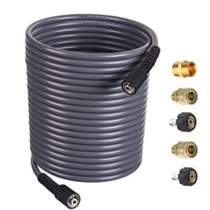 ridge washer pressure washer hose 50 ft, 1/4 inch pressure washer hose for most brands, with m22 14mm fitting, 3600 psi
