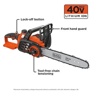 BLACK+DECKER 40V Max Cordless Chainsaw, 12-Inch (LCS1240)