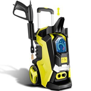 mrliance electric pressure washer 2.1 gpm smart high pressure power washer 1800w powerful cleaner machine with hose reel, 4 nozzles, touch screen 3 gear level,15 level pressure