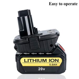 Epowon Battery Adapter Replace for Dewalt DCA1820 18V Tool, Convert Dewalt 20V Li-ion Battery DCB205 for Dewalt 18V NI-Cd&Ni-mh Battery Tools