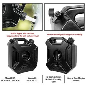 0.8 Gallon Black Gas Can with Lock & Key, 3L Fuel Oil Petrol Storage Cans Emergency Backup Tank with Mounting Bracket for Car Motorcycle UTV SUV ATV Off Road