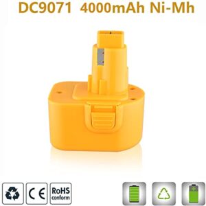 CEENR 2 Pack 12V 4.0Ah DC9071 Battery Replacement for DeWalt 12V XRP Battery Ni-Mh DW9071 DC9072 DE9037 DE9071 DE9072 DE9074 DE9075 Compatible with DeWalt 12 Volt Tools