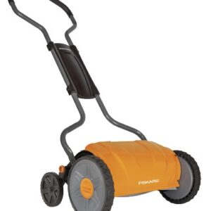 Fiskars 17 Inch Staysharp Push Reel Lawn Mower (6208), Orange