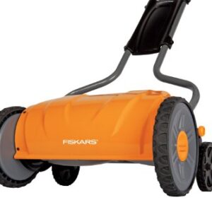 Fiskars 17 Inch Staysharp Push Reel Lawn Mower (6208), Orange