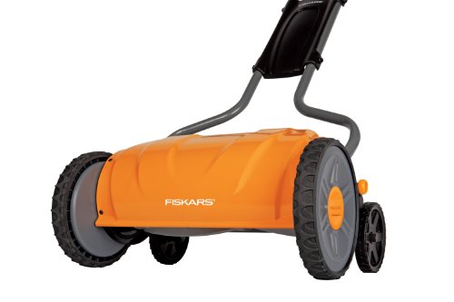 Fiskars 17 Inch Staysharp Push Reel Lawn Mower (6208), Orange