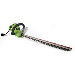 greenworks 4 amp 22″ corded electric dual-action hedge trimmer