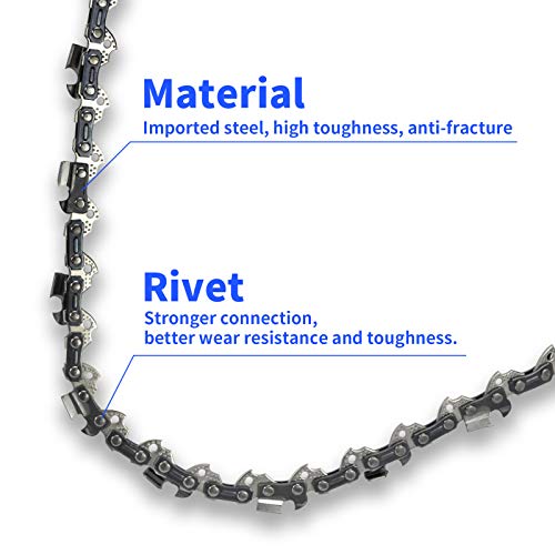 PANZHENG Chainsaw Chain for 12-Inch Bars, S44, 3/8" LP Pitch - .050" Gauge - 44 Drive Links, fits Oregon, Stihl, Husqvarna, Echo, Homelite, Poulan, Worx, Chicago（3-Pack）