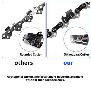 PANZHENG Chainsaw Chain for 12-Inch Bars, S44, 3/8" LP Pitch - .050" Gauge - 44 Drive Links, fits Oregon, Stihl, Husqvarna, Echo, Homelite, Poulan, Worx, Chicago（3-Pack）