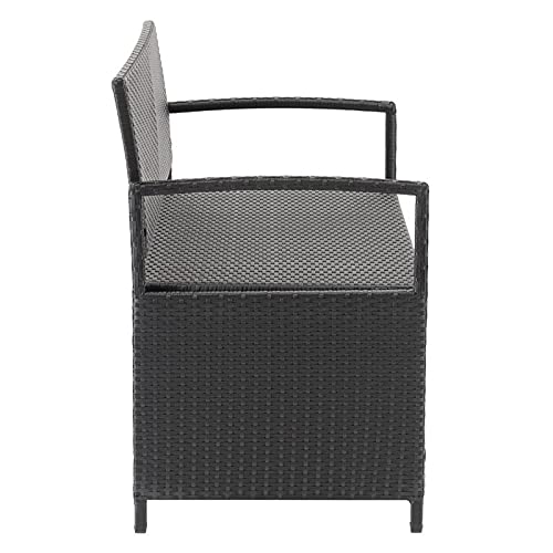 CorLiving Parksville Patio Black Wicker/Rattan Storage Bench