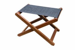 outdoor interiors sling and eucalyptus ottoman/stool
