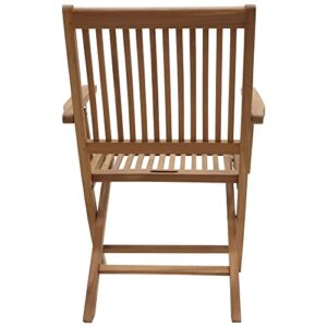 Redmon Premium Teak Folding Chair, Large, Woodgrain