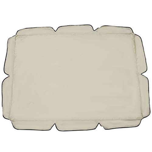 YARDWE Patio Waterproof Swing Seat Cushion Sunshade Cover Replacement Polyester Canopy Protector for Outdoor, Two-seat 55Ã—47 Inch (Beige)