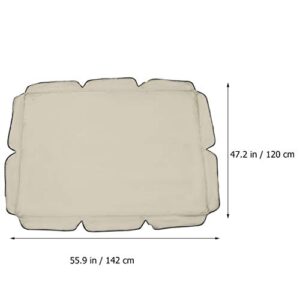 YARDWE Patio Waterproof Swing Seat Cushion Sunshade Cover Replacement Polyester Canopy Protector for Outdoor, Two-seat 55Ã—47 Inch (Beige)