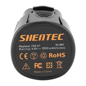 Shentec 2-Pack 3.5Ah 4.8V Dremel 5000755-01 Replacement Battery for Dremel 7300, Dremel 7300-PT, Dremel 7300-N/8, Dremel 755-01 Cordless Rotary Tool (Not Fit for Dremel 755,7500, 7400, 750)