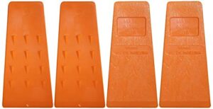 timber savage 5.5 inch felling wedge – four tree cutting wedges forestry tools logging tools and equipment chainsaw accessories felling wedges with spikes for safety chainsaw wedge – orange, set of 4