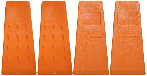 Timber Savage 5.5 Inch Felling Wedge - Four Tree Cutting Wedges Forestry Tools Logging Tools and Equipment Chainsaw Accessories Felling Wedges with Spikes for Safety Chainsaw Wedge - Orange, Set of 4