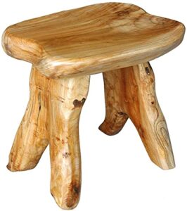 greenage cedar roots stool naturally shaped a-leg, size, 10″ x 13.5 x 12.2 h, wood stump side table stand home décor end table