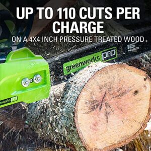 Greenworks Pro 80V 16" Brushless Cordless Chainsaw with 2.0Ah Battery & Charger Included (CS80L211)