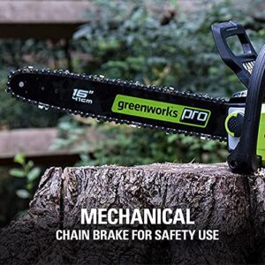 Greenworks Pro 80V 16" Brushless Cordless Chainsaw with 2.0Ah Battery & Charger Included (CS80L211)