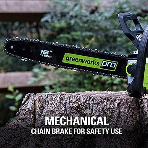 Greenworks Pro 80V 16" Brushless Cordless Chainsaw with 2.0Ah Battery & Charger Included (CS80L211)