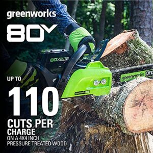 Greenworks Pro 80V 16" Brushless Cordless Chainsaw with 2.0Ah Battery & Charger Included (CS80L211)