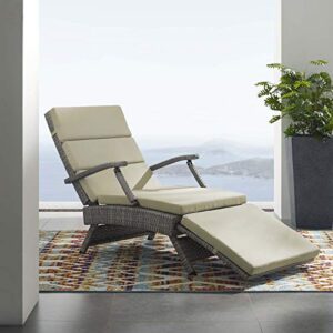 modway envisage outdoor patio wicker rattan chaise lounge in light gray beige